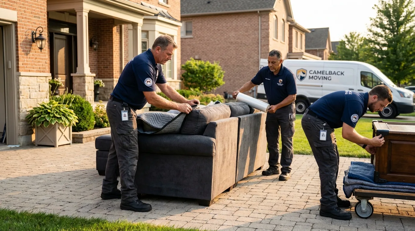 Large estate moving crew wrapping furniture in Duncansville, PA