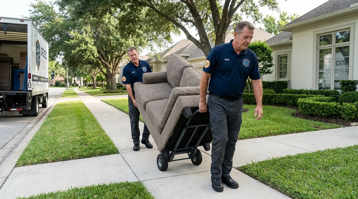 Local residential moving crew loading furniture in Duncansville, PA